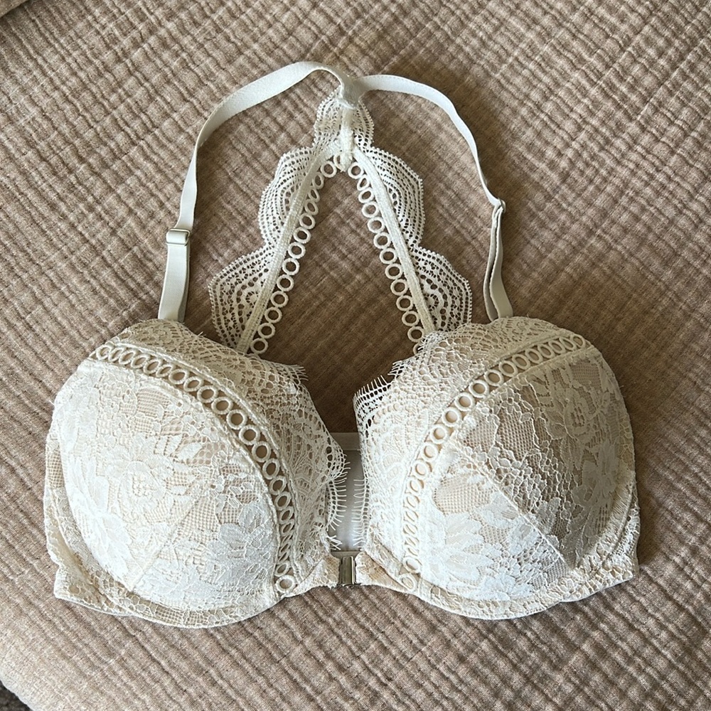 White Eyelet Lace VS Bra